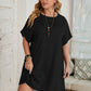 Women's Fashion Solid Color Spoon Collar Batwing Sleeve Dress