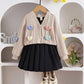 Long Sleeve Coat Solid Color Pleated Skirt Two-piece Set