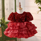 New Wine Red Baby Birthday Cake Princess Dress
