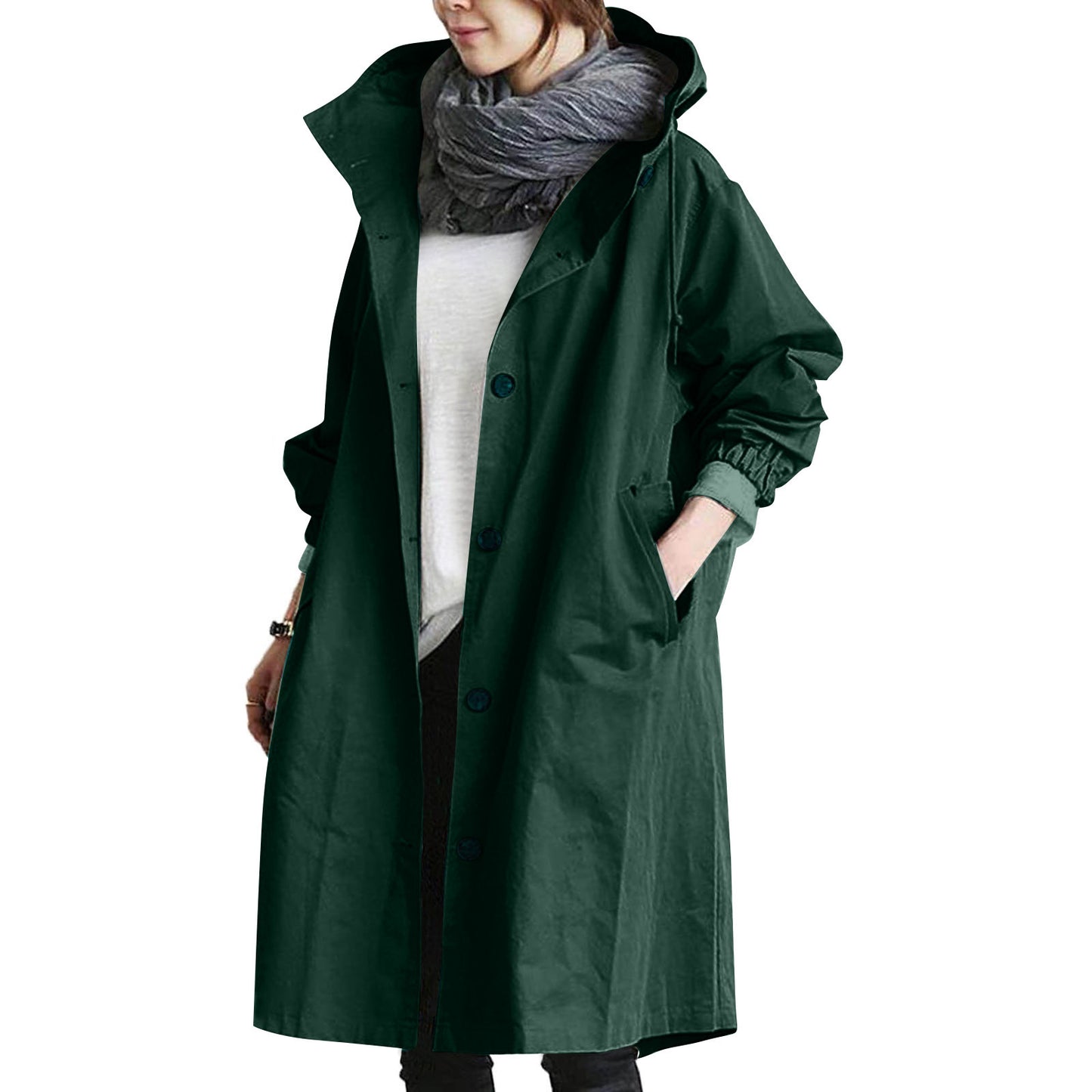 Women's Medium And Long Style Small Man Temperament Waist Closing Long Sleeve Coat