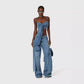 Camisole Tube Top Denim Trousers Suit