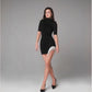 Robe fendue élégante jupe courte fête