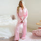 Simple Style Pleated Satin Casual Suit Women