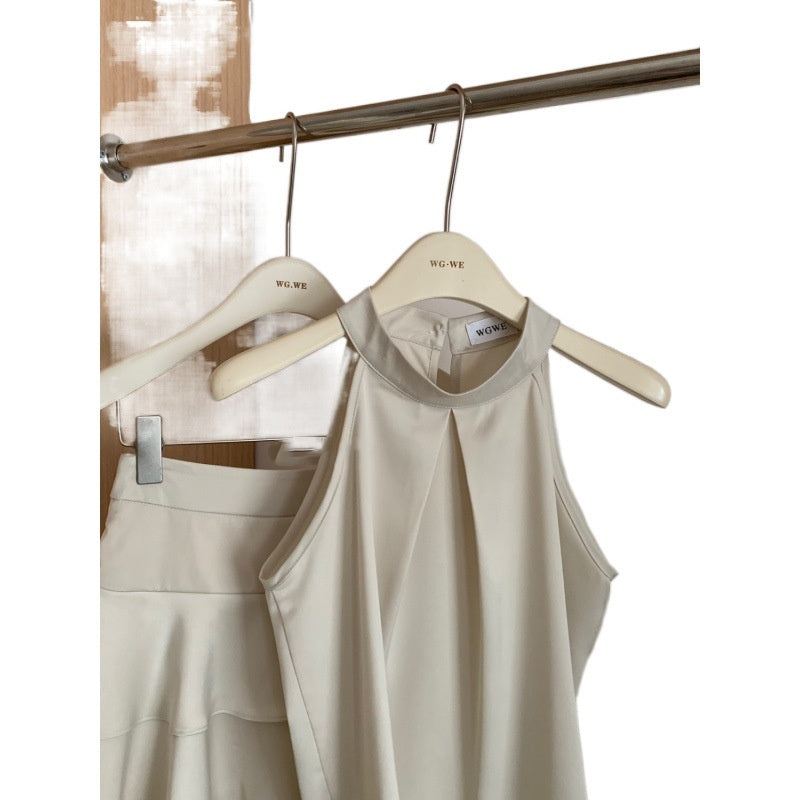 Camisole Halter Top High Waist Slimming Skirt Suit