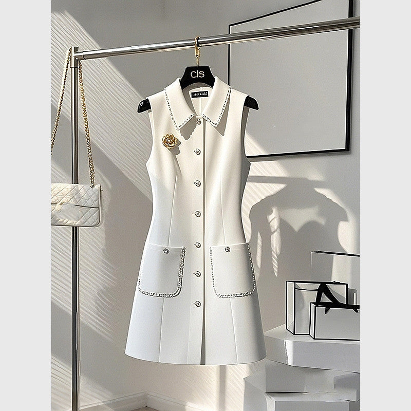 Women's Fashion French Style Temperament Vest Dress