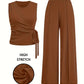Casual Sleeveless Set Lazy Style Women's Suit