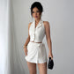 Elegant Solid Color Vest And Skirt Two-piece Set For Women