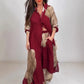 European And American Three-quarter Sleeve Printed Top And Pants Commute Leisure Suit