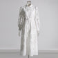 Lapel Long Lantern Sleeve Mid-length With Embroidery Dress
