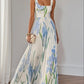 European And American Pleated Printing Dress