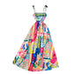 Light Luxury Graffiti Printing Slip Dress Women