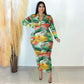 Tight-fitting Sexy Printed Plus-size Dress