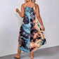 Stylish Summer Casual Loose Sleeveless V-Neck 3D Digital Print Slip Dress