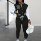 Letter Color Matching Jacket Single-breasted Letter Printed Baseball Uniform Sports Suit