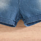Summer Boy Dinosaur Printed T-shirt Denim Shorts Suit