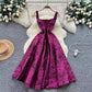 Jacquard Slip Dress Womens Sophisticated High-waist Figure-flattering Style