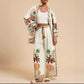 Fashion Vacation Style Printed Cardigan Long Sleeve Wide Leg Pants Two-piece Set