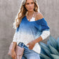 Commuter V-Neck Spray Dye Blouse Knit Top