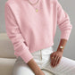 Autumn And Winter Half-high Collar Pullover Women's Fashion Solid Color Loose Knitted Top